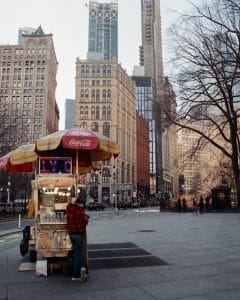 New York City street food vendor at their booth