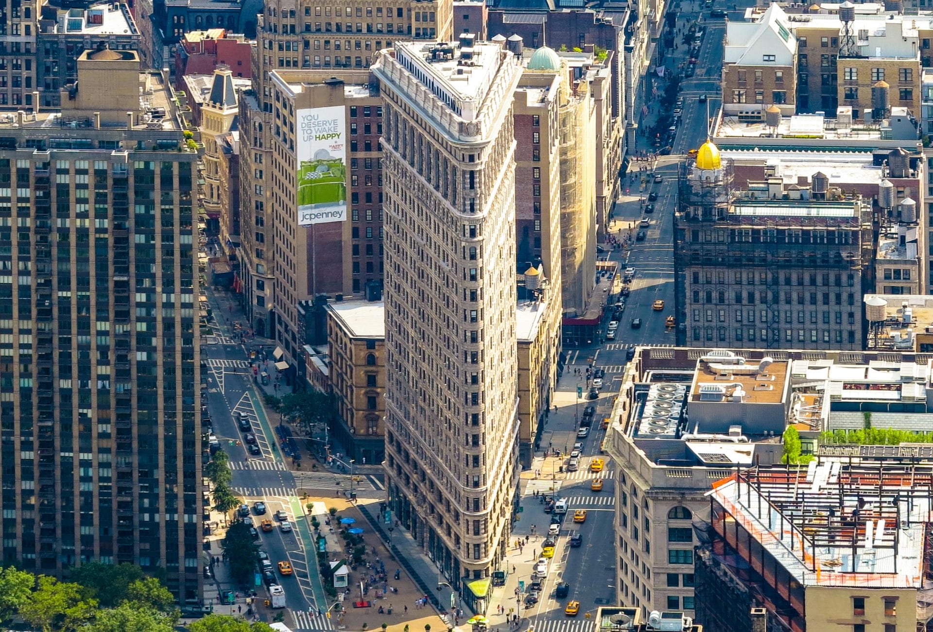 The Flatiron Building and Madison Square Park