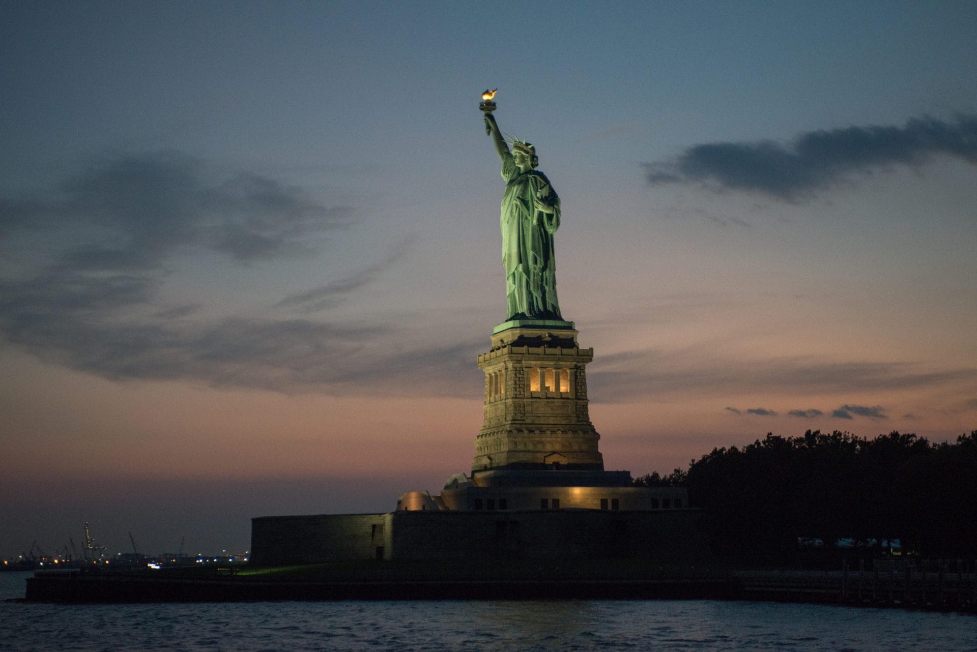 Statue of Liberty at night