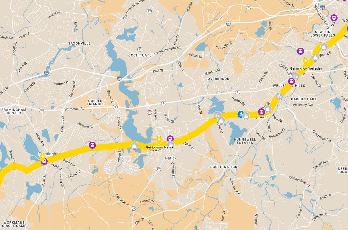 Framingham to Wellesley | Route Guide