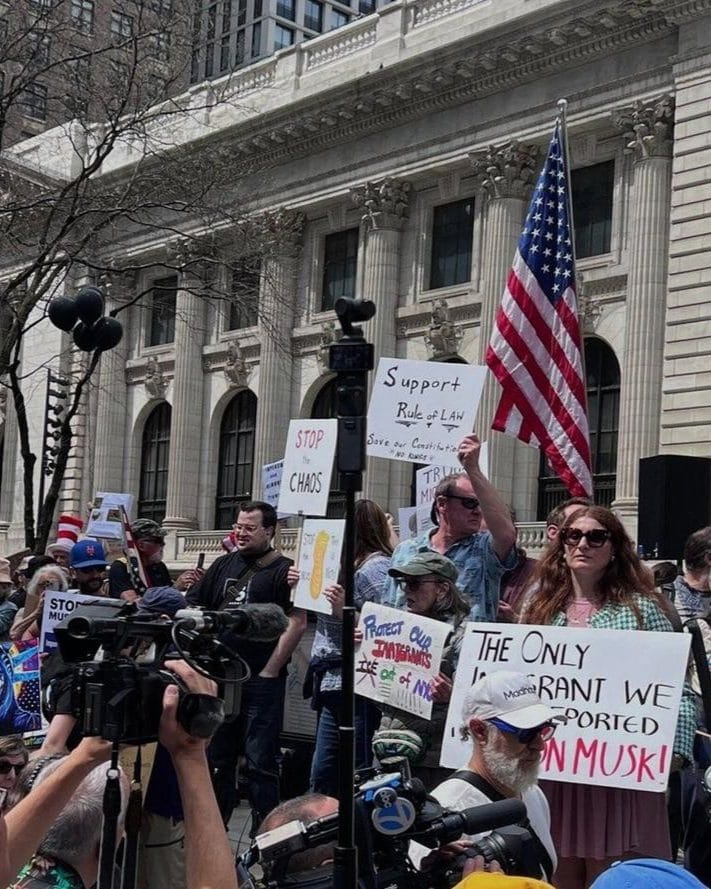 Anti-Trump protesters gathered in New York City