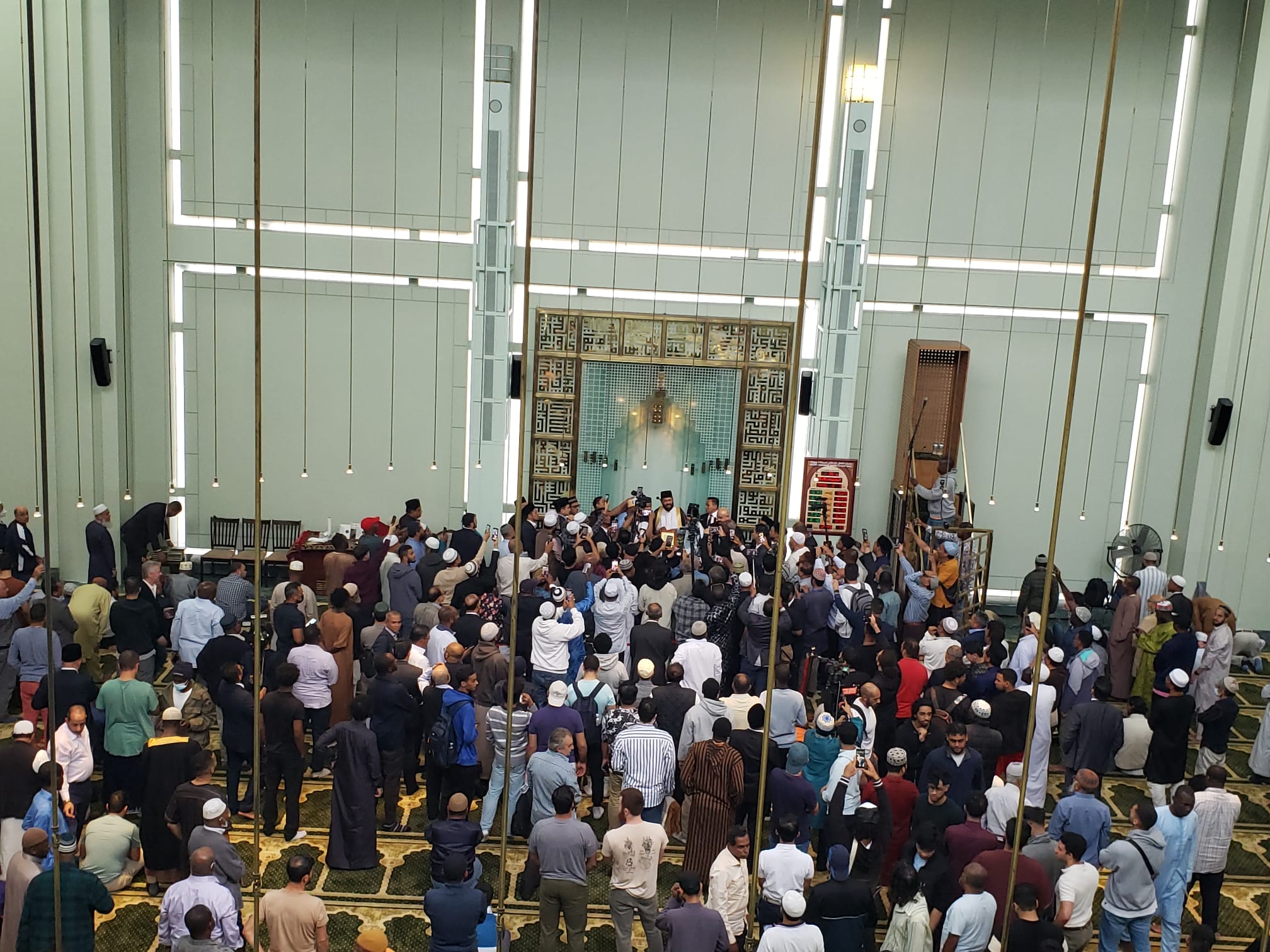 People gathering in the Islam Cultural Center of New York 