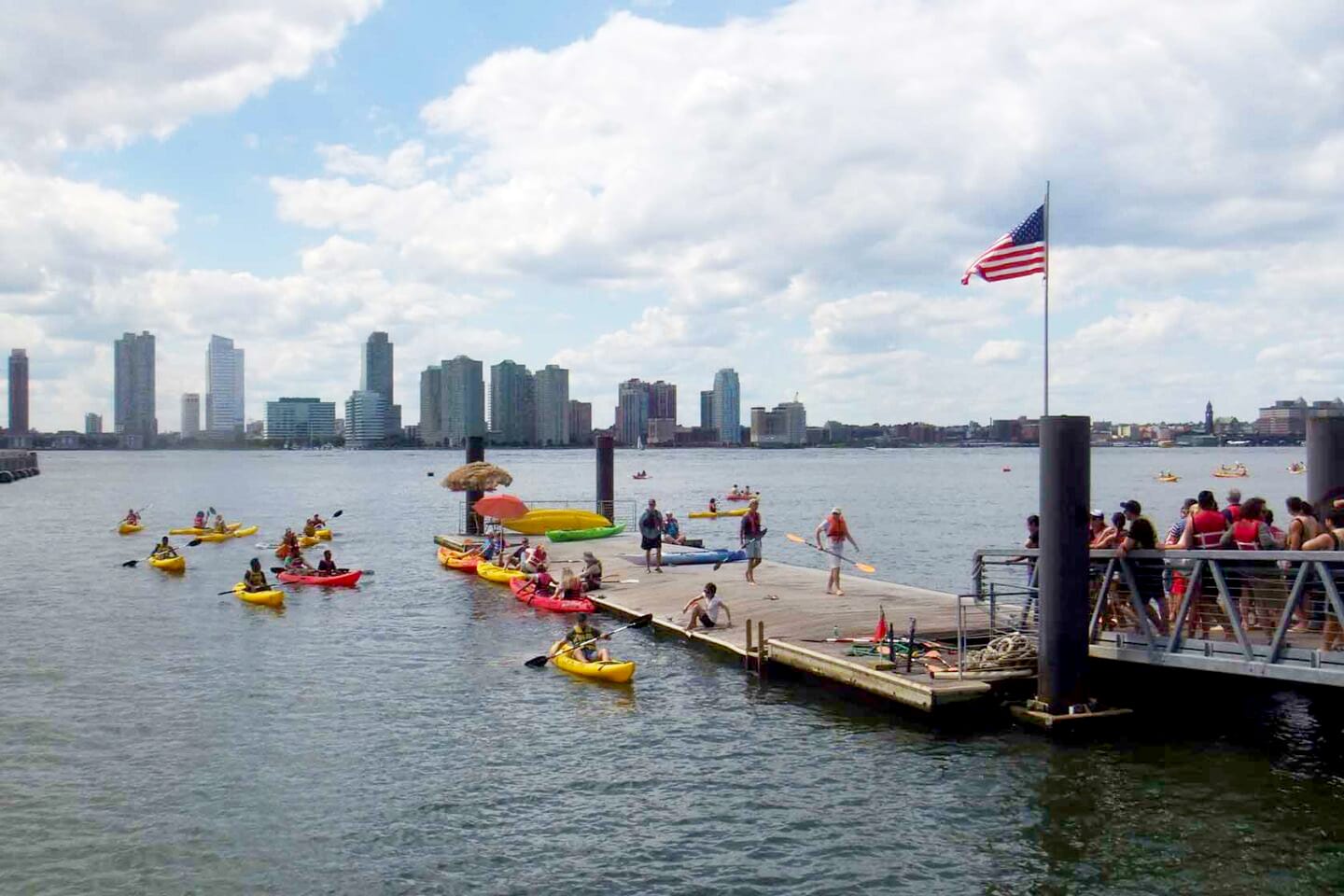 People kayaking at Hudson River
