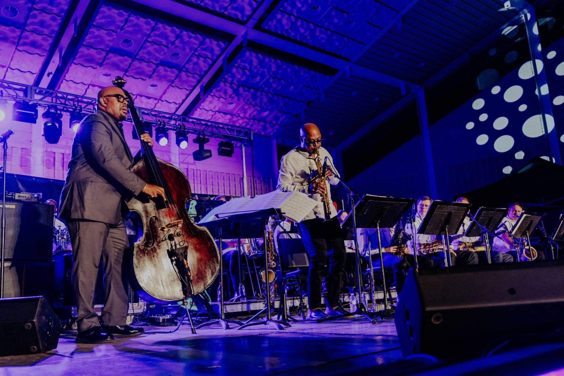 Artists performing on stage for SummerStage concert series