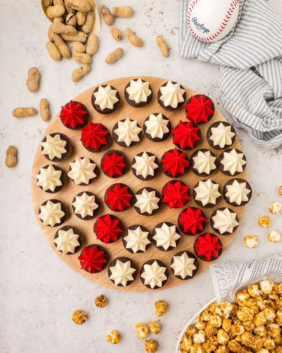 Baseball Brownie Bites