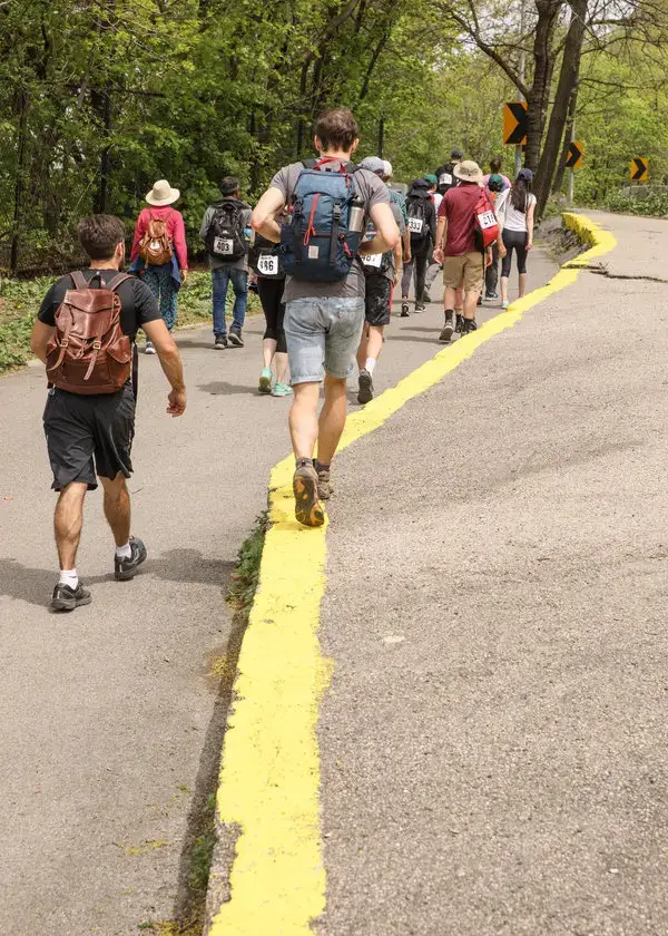 People walking the Great Saunter.  