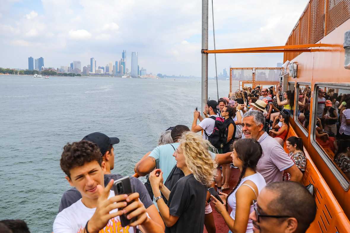 People on the Staten Island Ferry