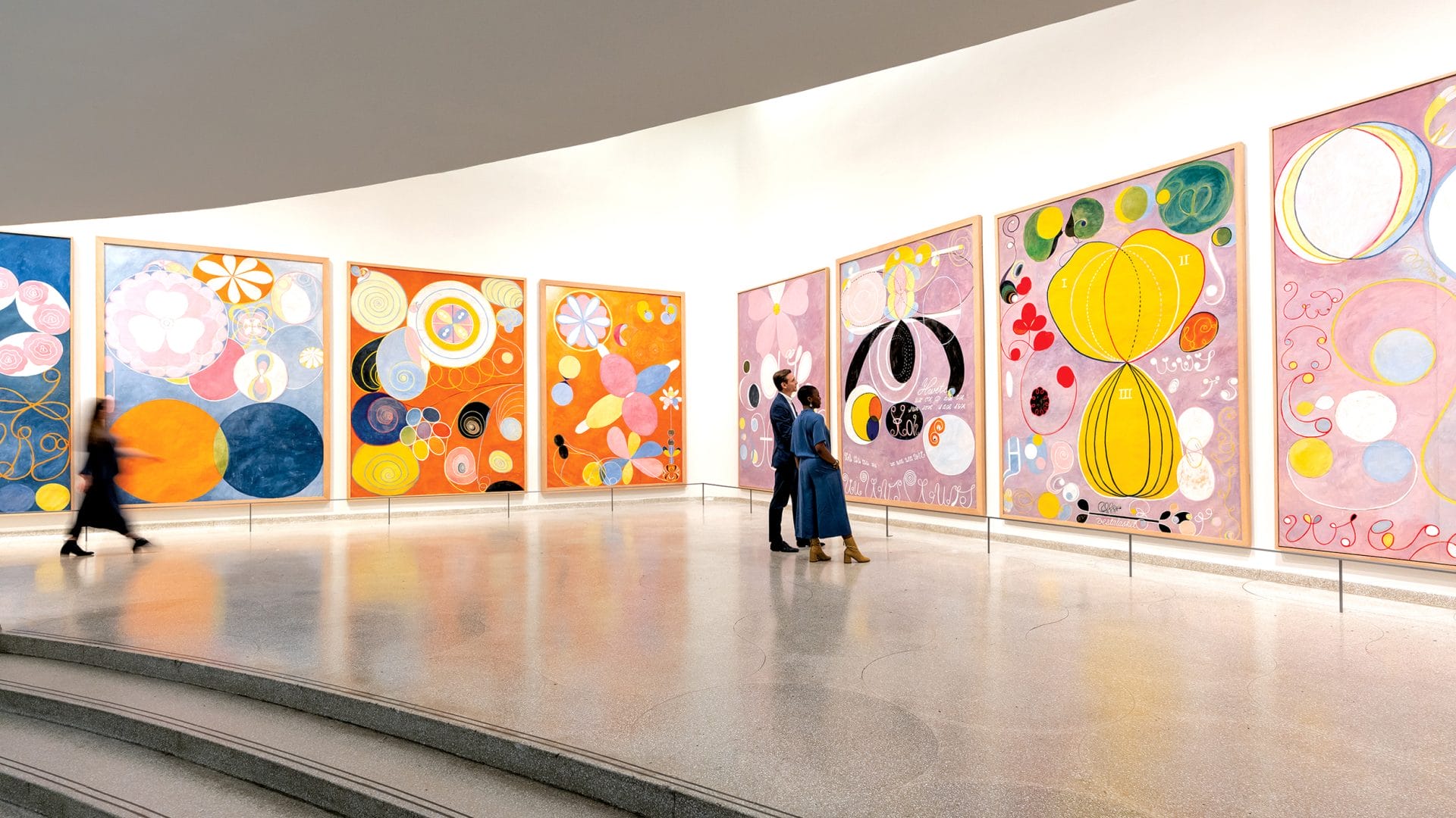 People at an art exhibit at the Guggenheim New York